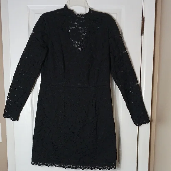 H&M | Dresses | Hm Black Lace Cocktail Dress With Open Back Size 2 |  Poshmark